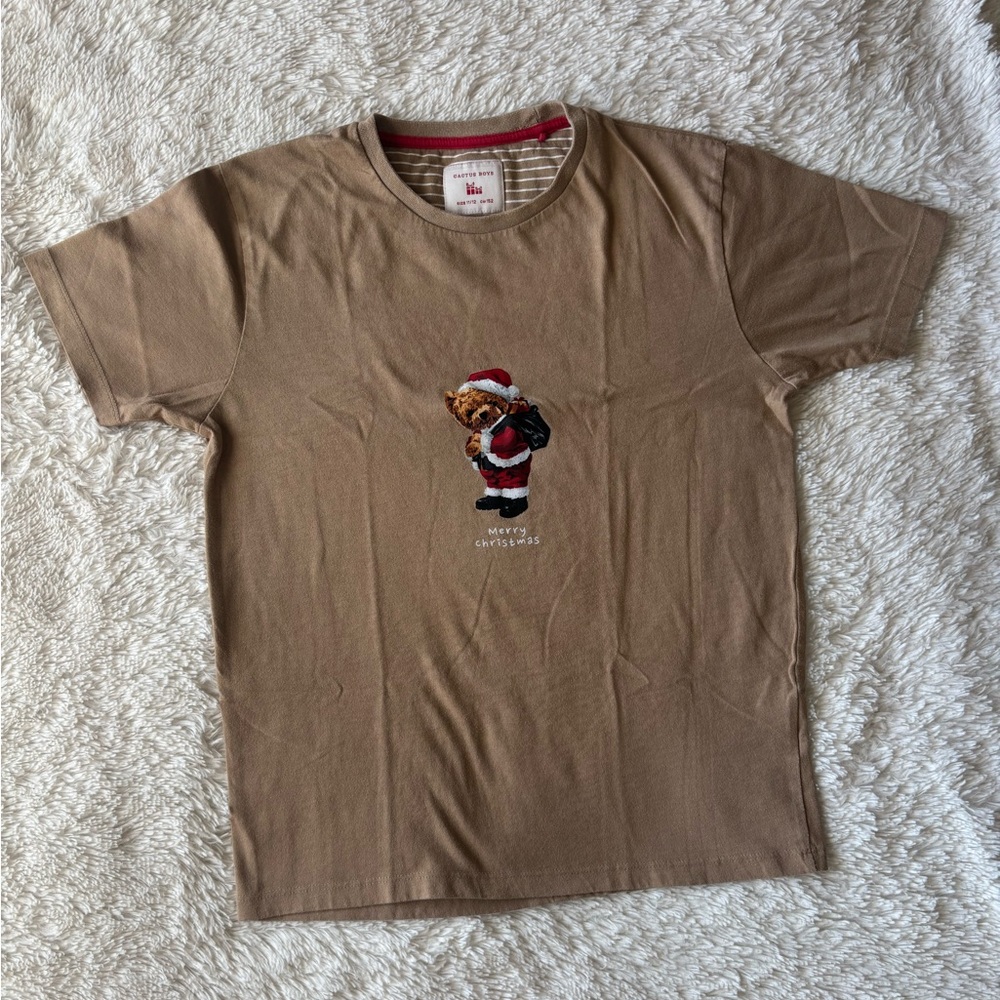 Tan Santa Bear T-Shirt